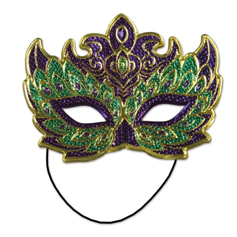 12 Pieces Mardi Gras Costume Mask Elastic Attached Party Hats And Tiara At Mardi Gras