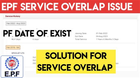 Epf Date Of Joining Date Of Exist Service Overlap Pf Service