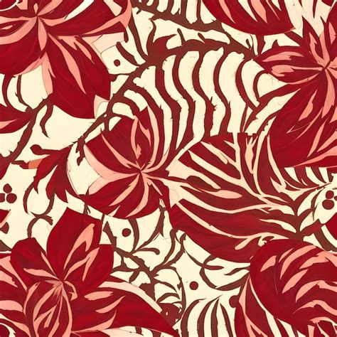 Premium AI Image | Red floral pattern