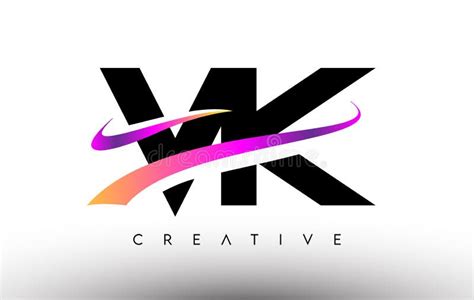 Vk Logo Letter Design Icon Vk Letters With Colorful Creative Swoosh