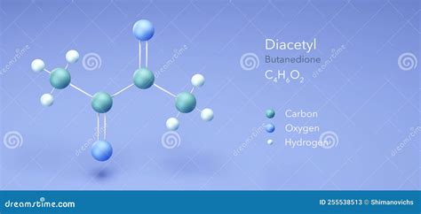 Diacetyl Butanedione Molecular Structures 3d Model Structural