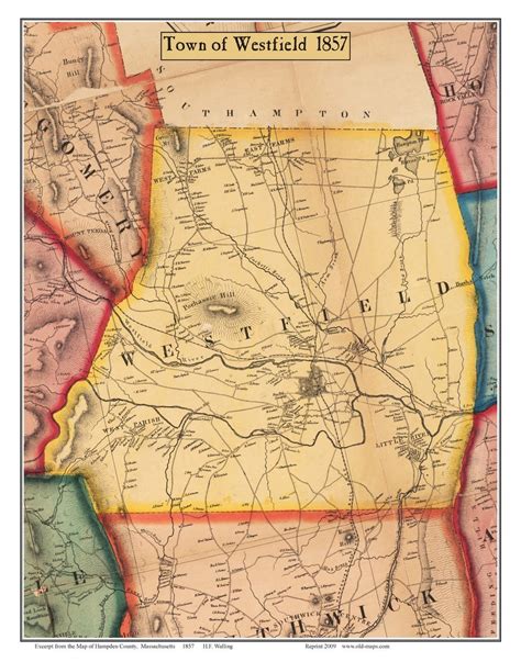 Westfield 1857 Old Town Map With Homeowner Names Massachusetts Reprint Hampden Co Ma Tm Etsy