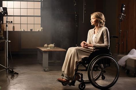 Premium Photo A Woman Sitting In A Wheel Chair In A Room