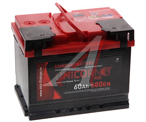 6СТ601 Аккумулятор UNICORN Red 60А/ч - 6СТ60(1) - фото, цена, описание ...