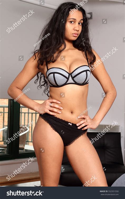 African American Lingerie Woman Portrait Stock Photo 552351550
