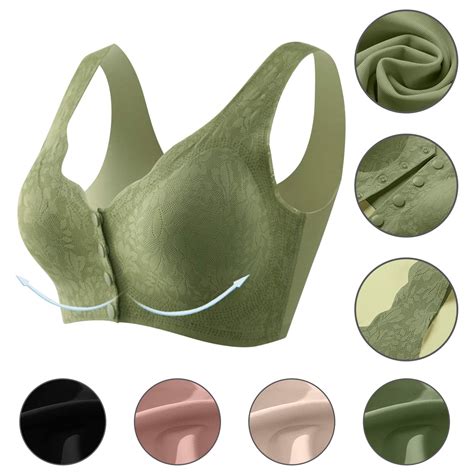 Elainilye Fashion Wireless Pushup Bra For Women Underwear Comfortable Snap Fastener Plus Size