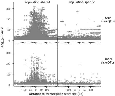 Distribution Of Cis Eqtls Relative To The Transcription Start Site Download Scientific