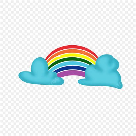 Rainbow Cloud Clipart Vector, Rainbow Clouds, Rainbow, Cloud, Awan PNG Image For Free Download