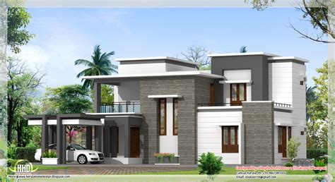 Sq Feet Contemporary Villa Plan And Elevation Home Appliance