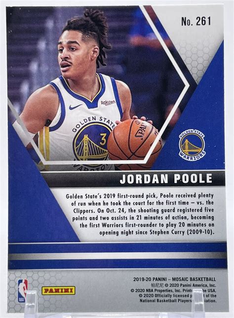 Panini Prizm Mosaic Jordan Poole Rookie Card Rc Nba Debut