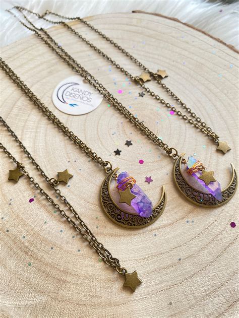 Crescent Moon Stars Necklace Layered Necklaces Set Bohemian Etsy