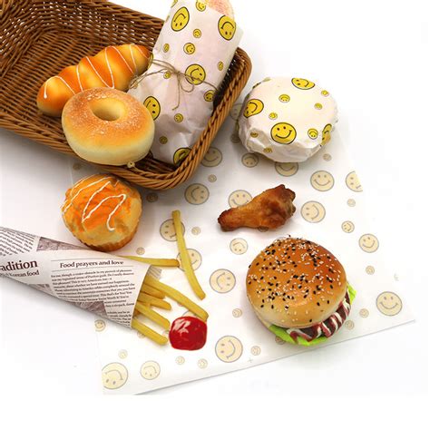 Customized Printed Fast Food Grease Proof Wrapping Paper Biodegradable