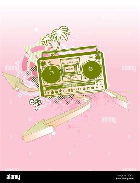 Vector Illustration Of Urban Music Grunge Background With Stars And