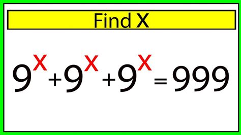 Nice Exponent Math Simplification Find The Value Of X YouTube