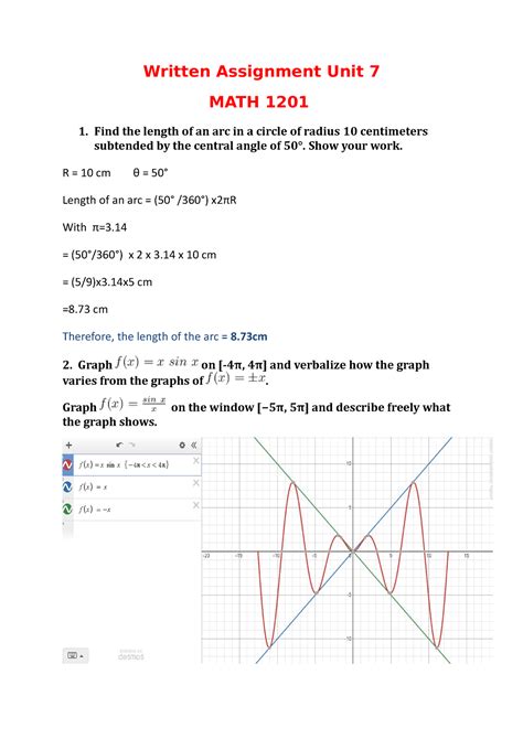 Written Assignment Unit Math Written Assignment Unit Math