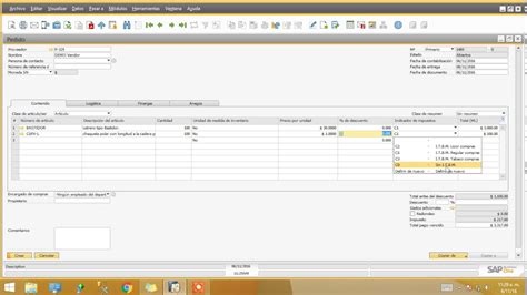 Sap Business One Orden De Compra Pedido Al Proveedor Youtube
