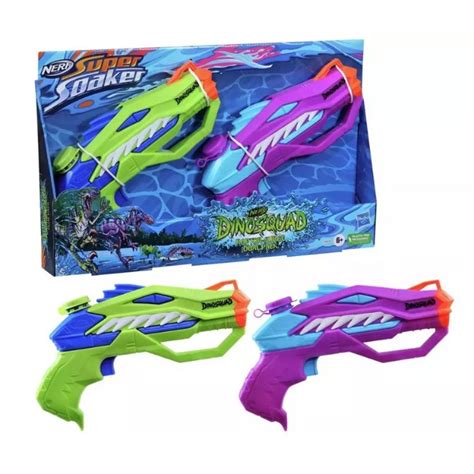 Paniate Nerf Super Soaker Dinosquad Raptor Surge Dual Pack Water Blaster