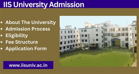 IIS University Admission 2024-25 | Jaipur | UG PG Courses