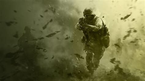 1360x768px Free Download Hd Wallpaper Weapons Soldiers Call Of Duty Green Background