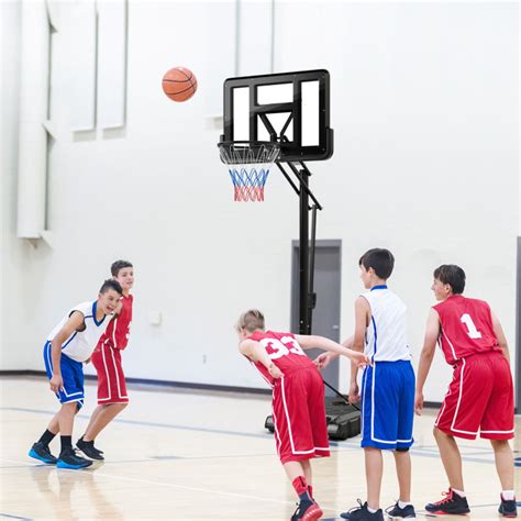 Portable Basketball Hoop With 8 To 10 Ft 5 Level Height Adjustable