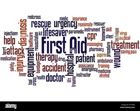 First Aid Word Cloud Concept On White Background Stock Photo Alamy