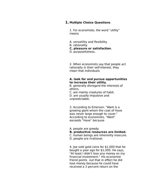 Multiple Choice Questions Chapter 1 1 Multiple Choice Questions For