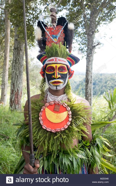 A Tribesman Painted And Dressed For The Mount Hagen Cultural Show In