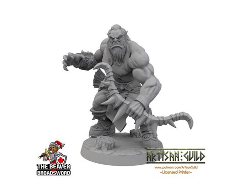 Male Orc Ranger Dnd Mini Artisan Guild Barbarian Warrior Fighter