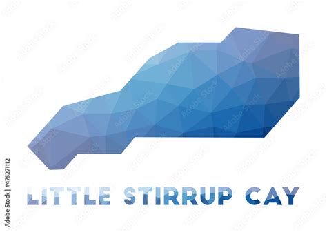 Low poly map of Little Stirrup Cay. Geometric illustration of the ...