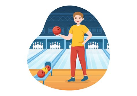 Bowling Game Illustration With Pins Balls And Scoreboards In A Sport