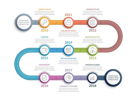 Plantilla De Infografia De Linea De Tiempo Empresarial Vector Premium