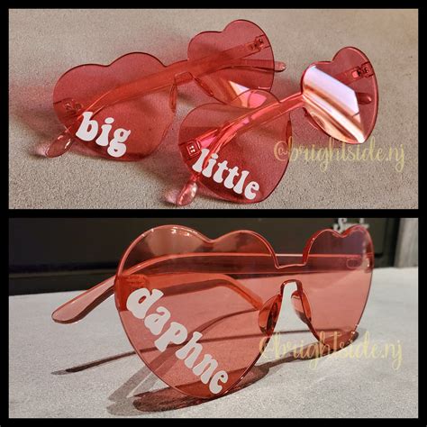 Heart Shaped Sunglasses 1 Personalized Rimless Translucent Retro