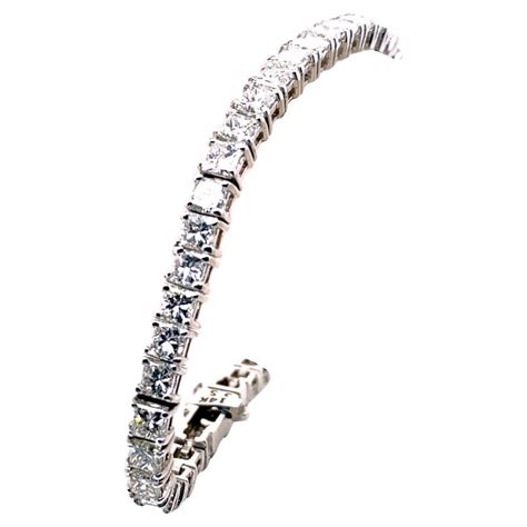 1202 Carat Mixed Cut Natural Diamond Tennis Bracelet In 18k White Gold Ref255 For Sale At 1stdibs