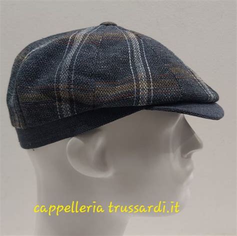 COPPOLA BERRETTO PEAKY BLINDERS SCOZZESE BLU COTONE MADE IN ITALY