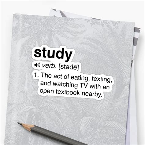 Funny Study Definition Sticker By Trends Redbubble