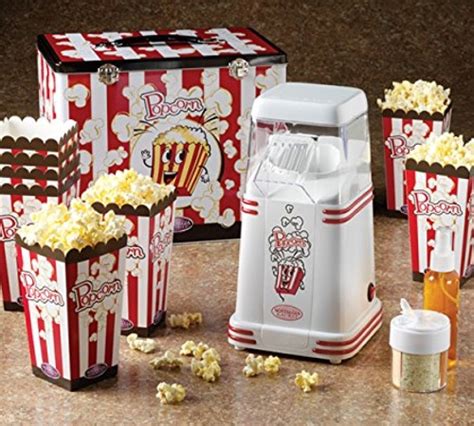 Mini Hot Air Popper With Popcorn Kit Retro Red Yuppie Gadgets
