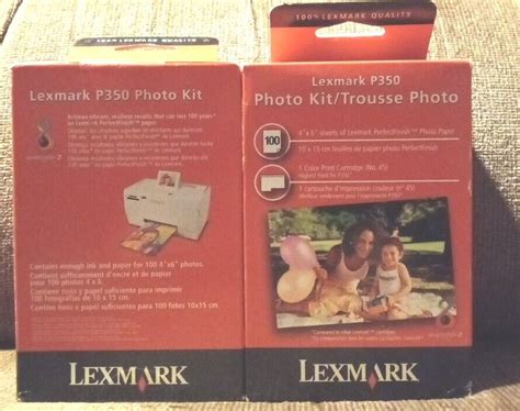 P350 Lexmark Photo Kit Paper And Color Ink 45 Genuine Set Of Two Ebay