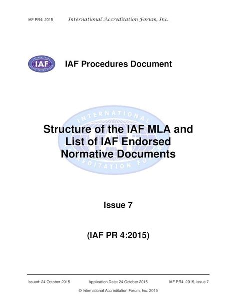 PDF 2015 Structure Of The IAF MLA And List Of IAF Endorsed Normative