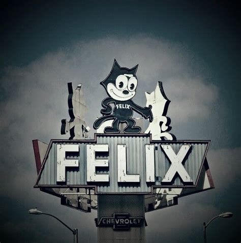 Felix The Cat Chevrolet Sign Vintage Neon Signs Old Neon Signs Retro Signage