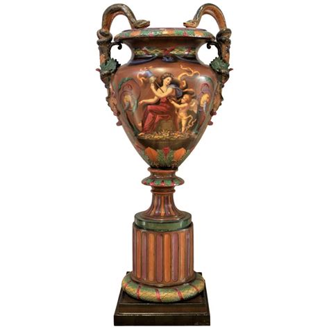 Large Antique Royal Worcester Majolica Exhibition Vase Or Urn J Rushton Styled For Sale At 1stdibs