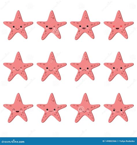 Diseño Lindo De La Colección Del Vector De Las Estrellas De Mar Del