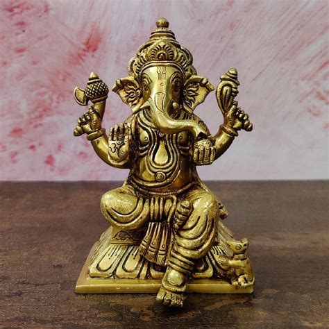 Buy This Brass Ganpati Ganesha Idol Height 6 5 Inch Devsabha