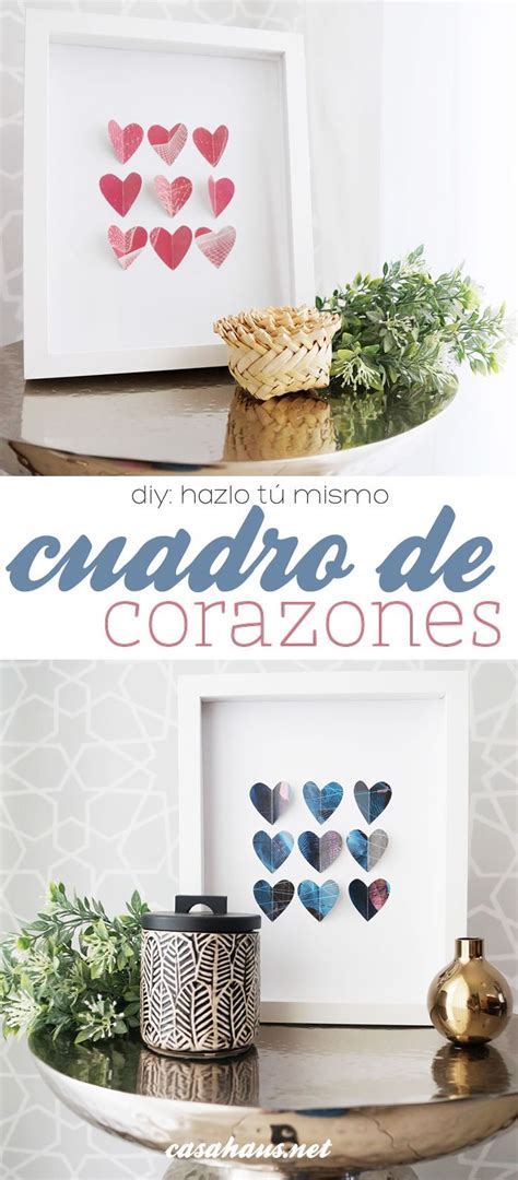 DIY Valentine S Gift Art Lindo Y Moderno Cuadro De Corazones Para San