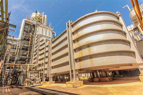 Gas turbine electrical power plant with blue sky Stock Photo | Adobe Stock