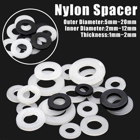 Plastic Nylon Flat Washers For Screws And Bolts Insulated Washer Ring Id M2~m12 Ebay