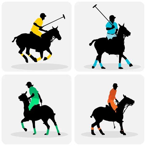 Polo Players Vector Silhouette Stock Vector Dusan J