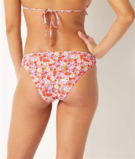 Culotte Bikini Bas De Maillot PEONNY IMP FOND ROSE ETAM