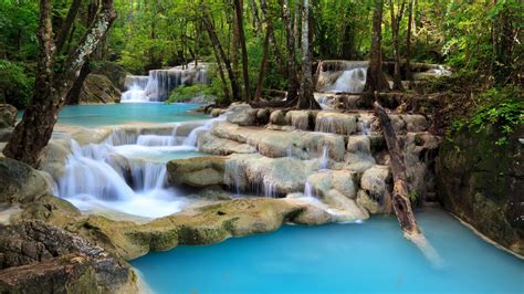 Tranquil Turquoise Waterfall 8k Ultra Hd Wallpaper