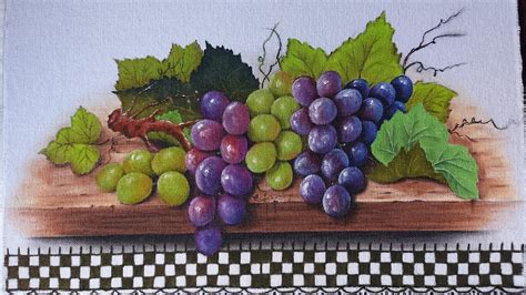 Pintura De Cacho De Uvas Em Tecido YouTube