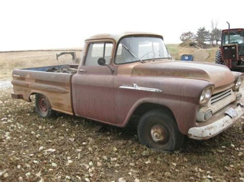 1958 Chevrolet Fleetside Pickup Truck Needs Total Restoration For Sale